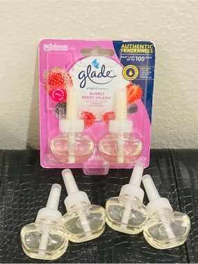1 NWT 2-Pack Glade Bubbly Berry Splash Plug-In Refills AND 4 UNKNOWN SCENTS